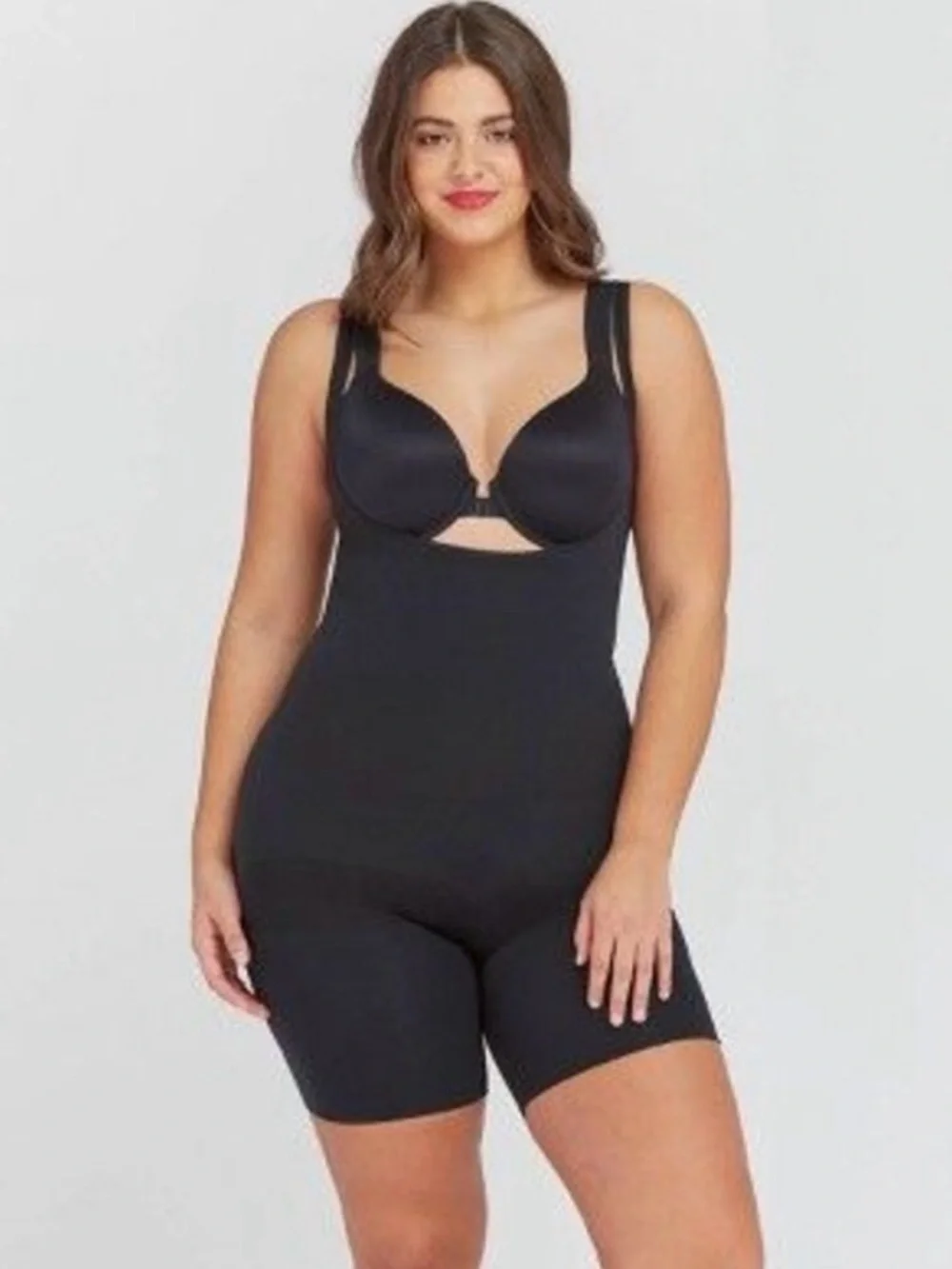 ASSETS SPANX Bodysuit Shapewear Tummy control Black Sz M new